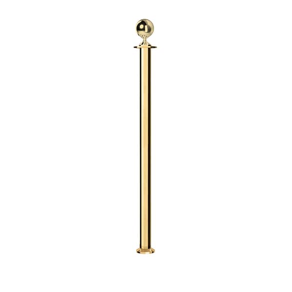 Montour Line Stanchion Post and Rope Fixed Base Pol.Brass Post Ball Top SP400F-BA-PB - main